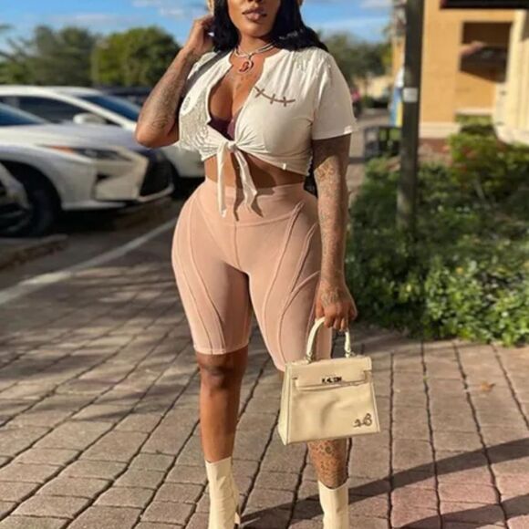 Couture by Hourglass Pants - Couture By Hourglass Nude Dream Biker Shorts